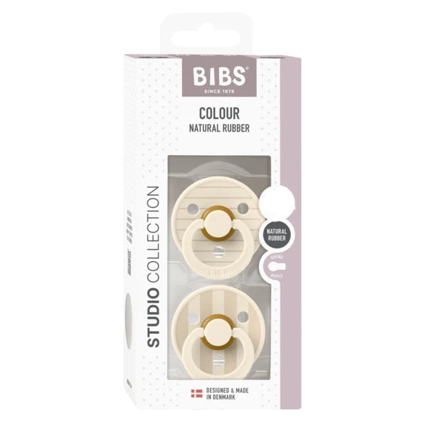 Suce bibs studio 0-6 mois pin ivory vanilla pack de 2