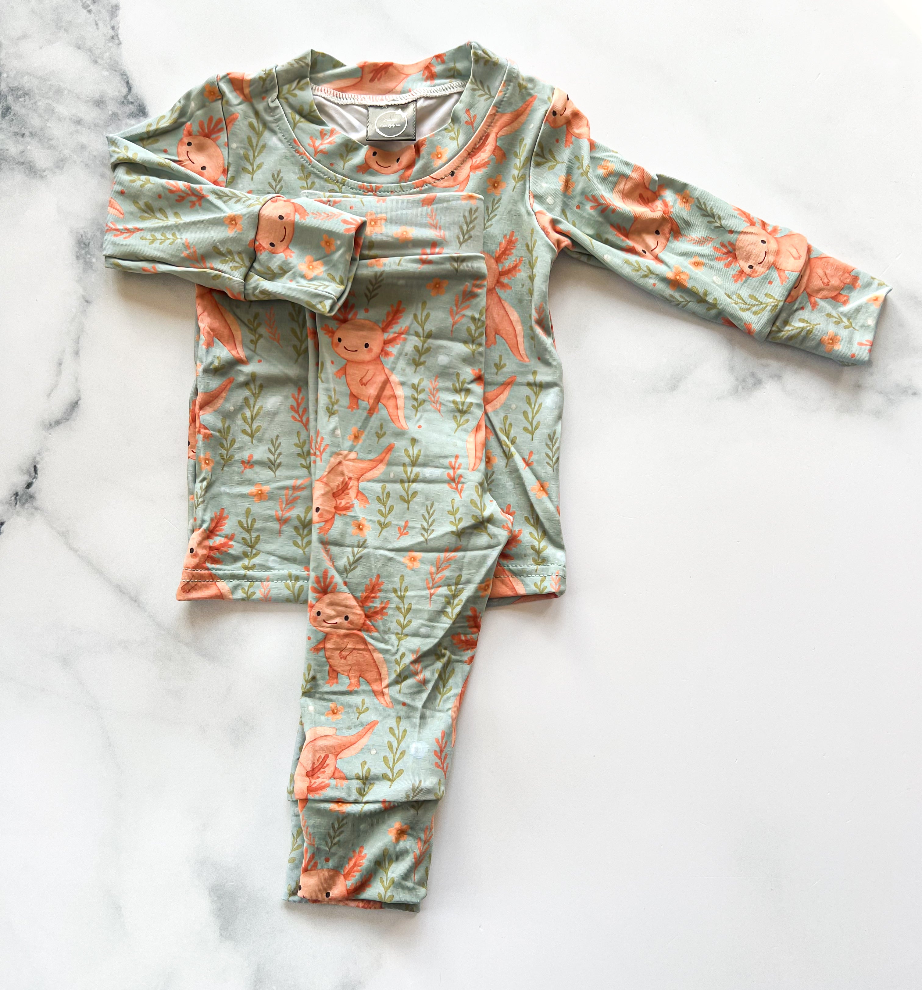 Pyjama 2 pièces en bambou – Axolove ♥️(Axolotl)