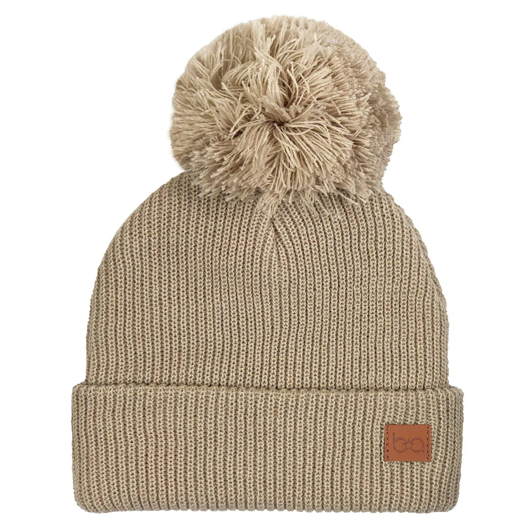 Tuque a pompom beige