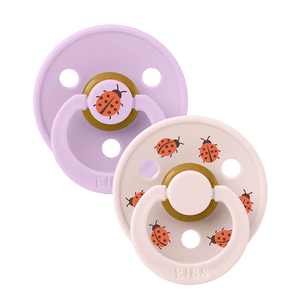 Suce bibs studio 6-18 mois ladybug violet sky mix pack de 2